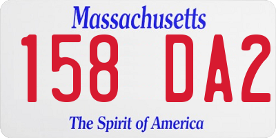 MA license plate 158DA2