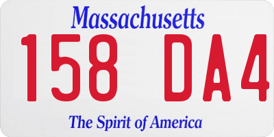 MA license plate 158DA4