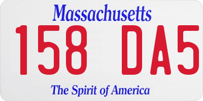 MA license plate 158DA5