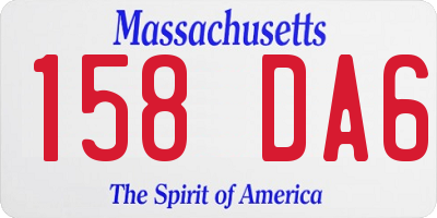 MA license plate 158DA6