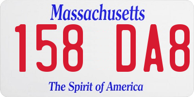 MA license plate 158DA8