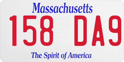 MA license plate 158DA9