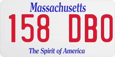 MA license plate 158DB0