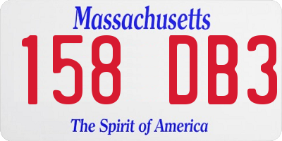 MA license plate 158DB3