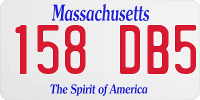 MA license plate 158DB5