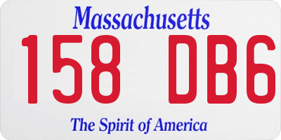 MA license plate 158DB6