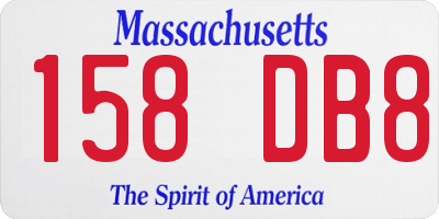 MA license plate 158DB8