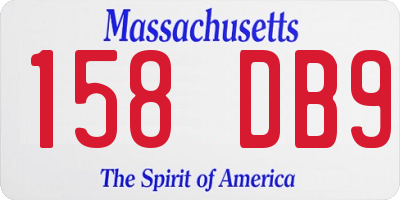 MA license plate 158DB9