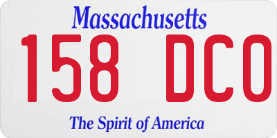 MA license plate 158DC0