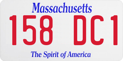 MA license plate 158DC1