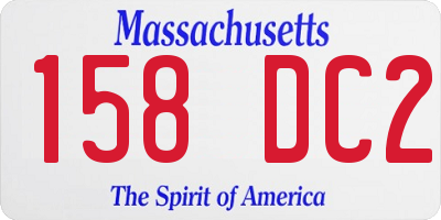MA license plate 158DC2
