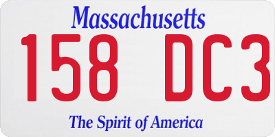 MA license plate 158DC3