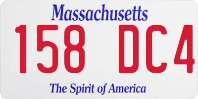 MA license plate 158DC4