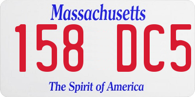MA license plate 158DC5