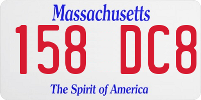 MA license plate 158DC8