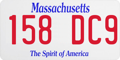 MA license plate 158DC9