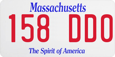 MA license plate 158DD0