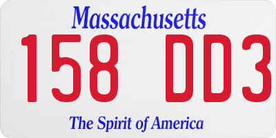 MA license plate 158DD3