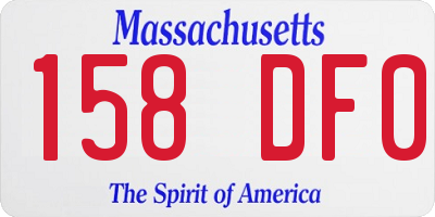 MA license plate 158DF0