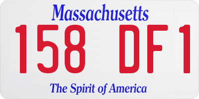MA license plate 158DF1