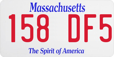MA license plate 158DF5