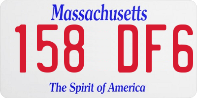 MA license plate 158DF6