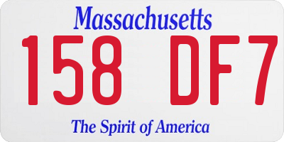 MA license plate 158DF7