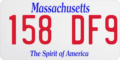 MA license plate 158DF9
