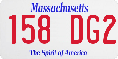 MA license plate 158DG2