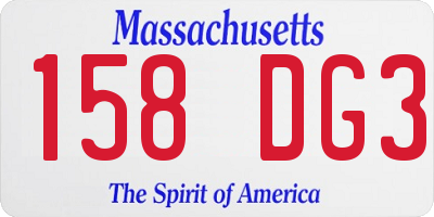 MA license plate 158DG3