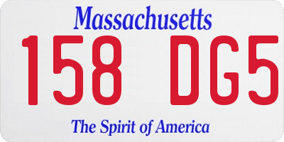 MA license plate 158DG5