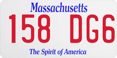 MA license plate 158DG6