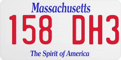 MA license plate 158DH3