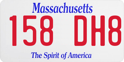 MA license plate 158DH8