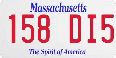 MA license plate 158DI5