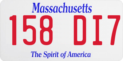 MA license plate 158DI7