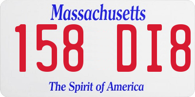 MA license plate 158DI8