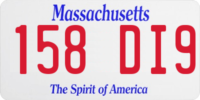 MA license plate 158DI9