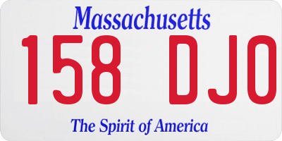 MA license plate 158DJ0