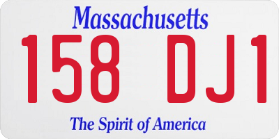 MA license plate 158DJ1