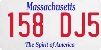 MA license plate 158DJ5