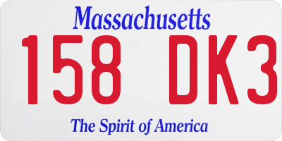MA license plate 158DK3