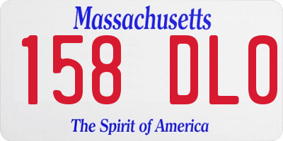 MA license plate 158DL0