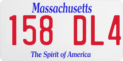 MA license plate 158DL4