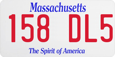 MA license plate 158DL5