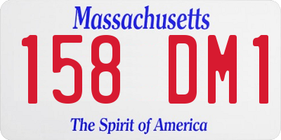 MA license plate 158DM1