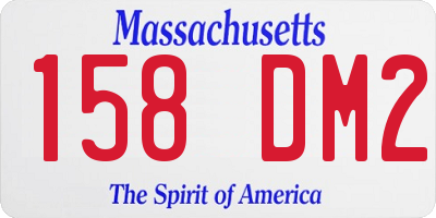 MA license plate 158DM2