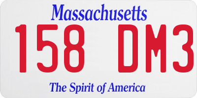 MA license plate 158DM3