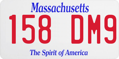 MA license plate 158DM9