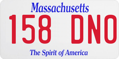 MA license plate 158DN0